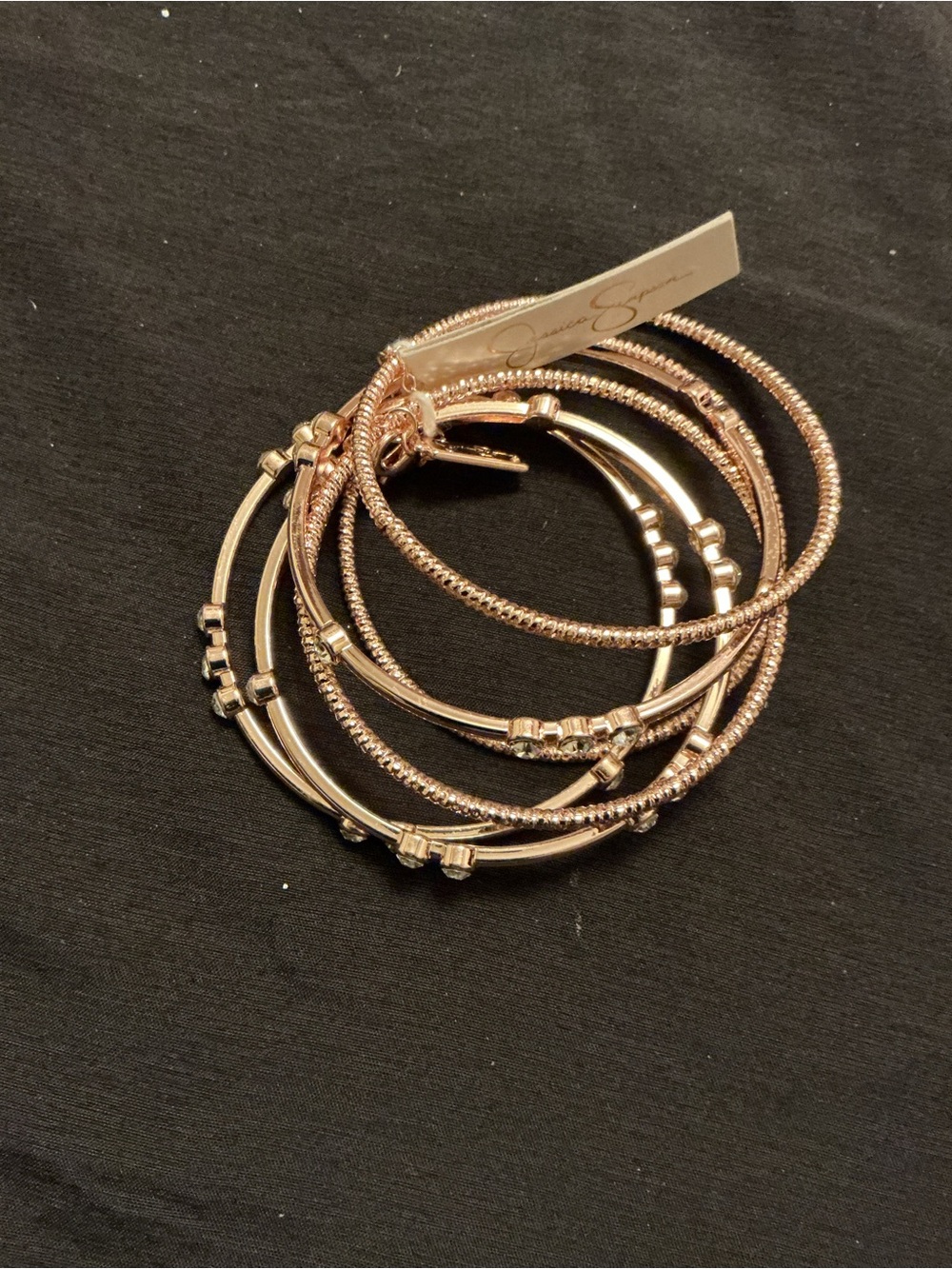 Jessica Simpson Rose Gold Multi-Bangle Bracelet Set